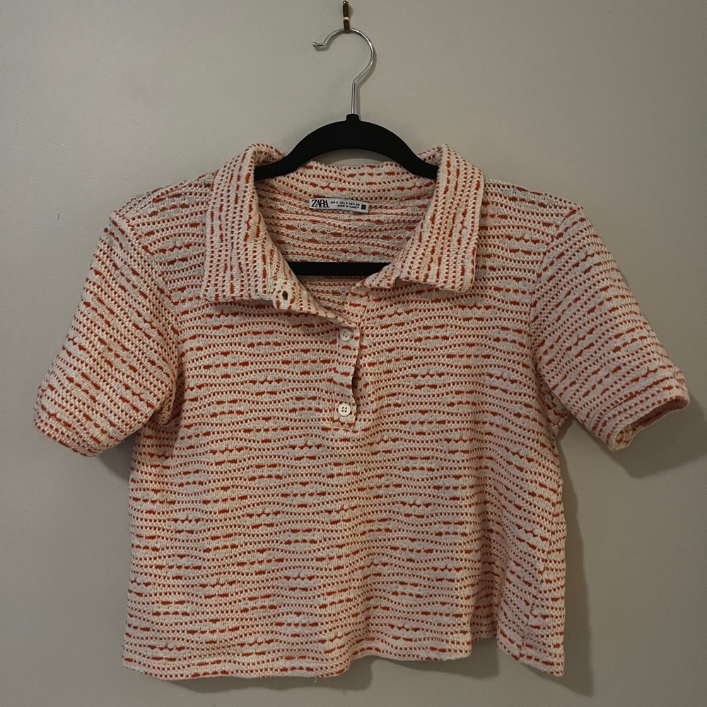 Zara Cropped Collard Shirt